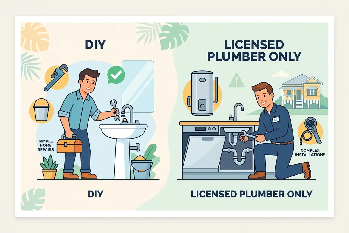 DIY vs licensed plumbing in QLD: what you can legally do